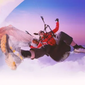 Tandem paragliding flight over Mount Teide in Tenerife